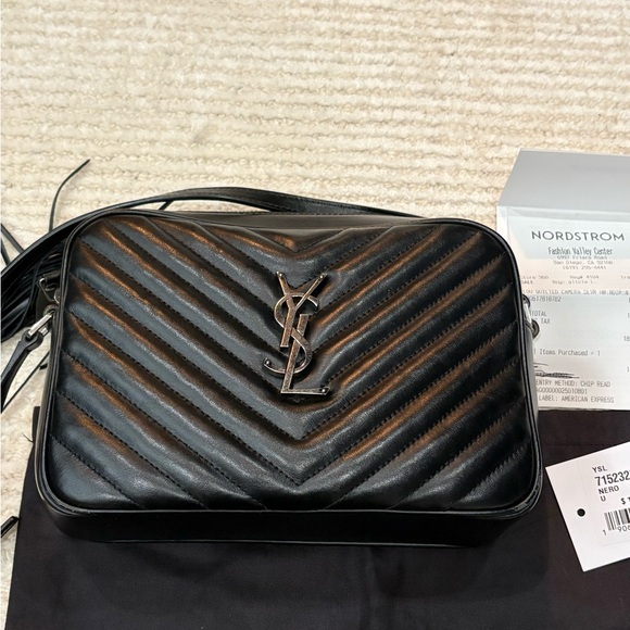 Saint Laurent Handbags - Saint Laurent Lou Camera bag black with silver hardware and BACK pocket. EUC